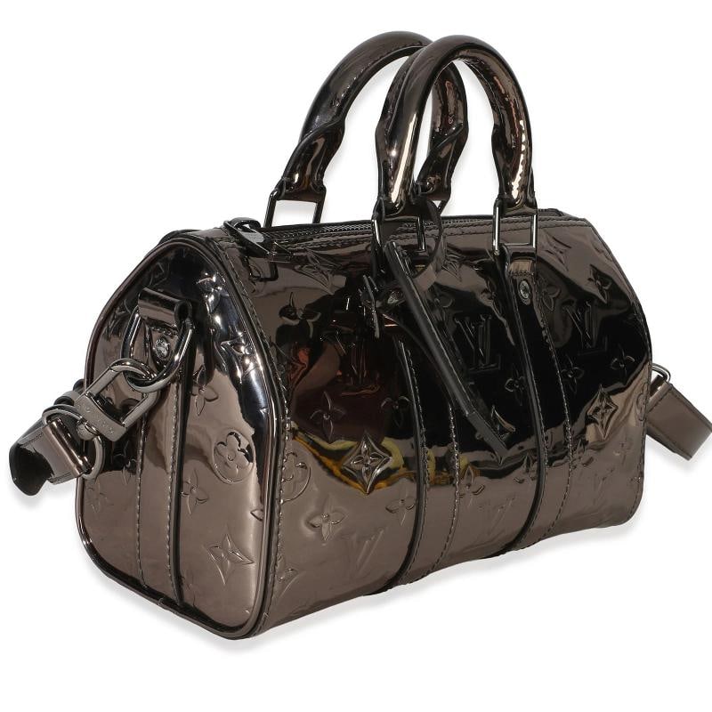 Louis Vuitton Gunmetal Mirror Monogram Heritage Keepall Bandouliere 25 - 4