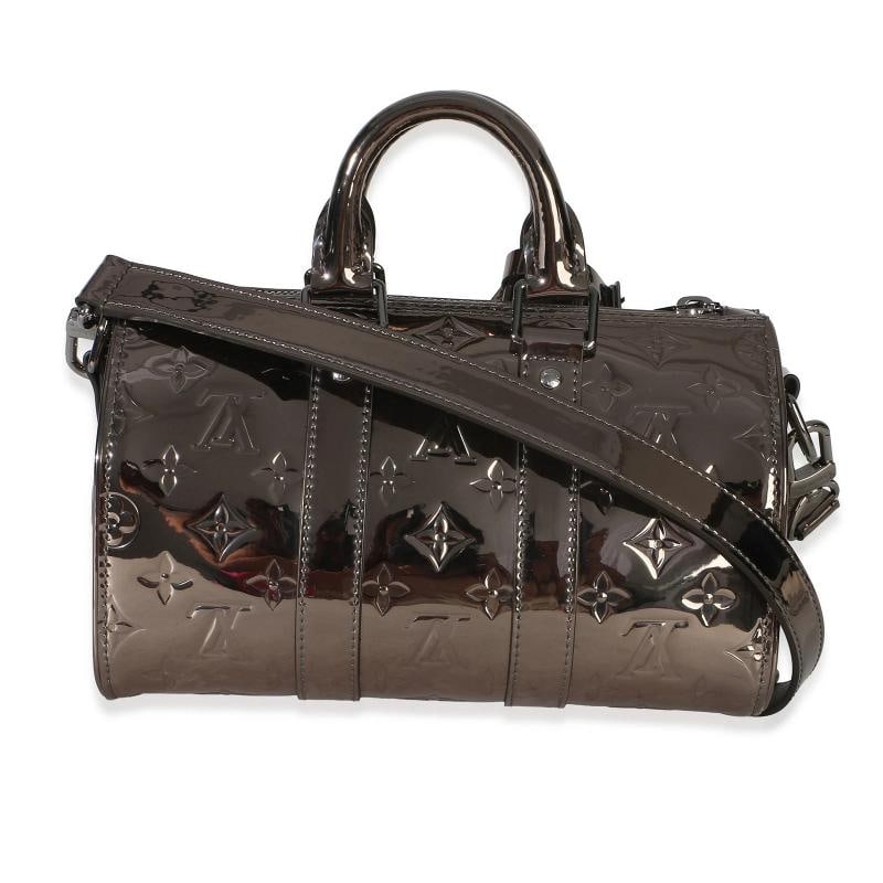 Louis Vuitton Gunmetal Mirror Monogram Heritage Keepall Bandouliere 25 - 5