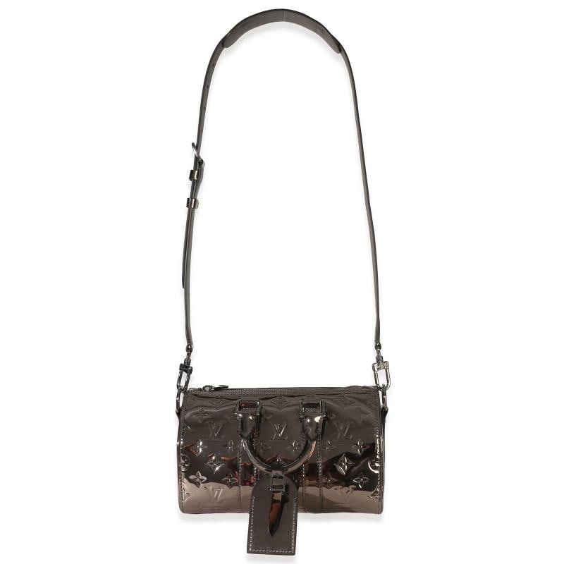 Louis Vuitton Gunmetal Mirror Monogram Heritage Keepall Bandouliere 25 - 6