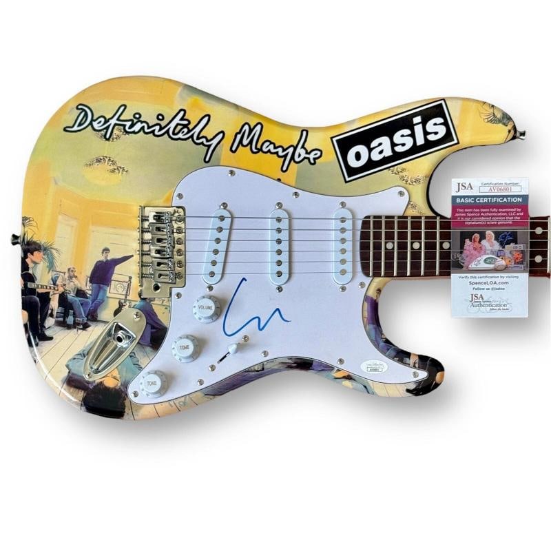 OASIS Signed Guitar Lot (2) Custom JSA COA LIAM NOEL GALLAGHER DEFINITELY MAYBE - 3