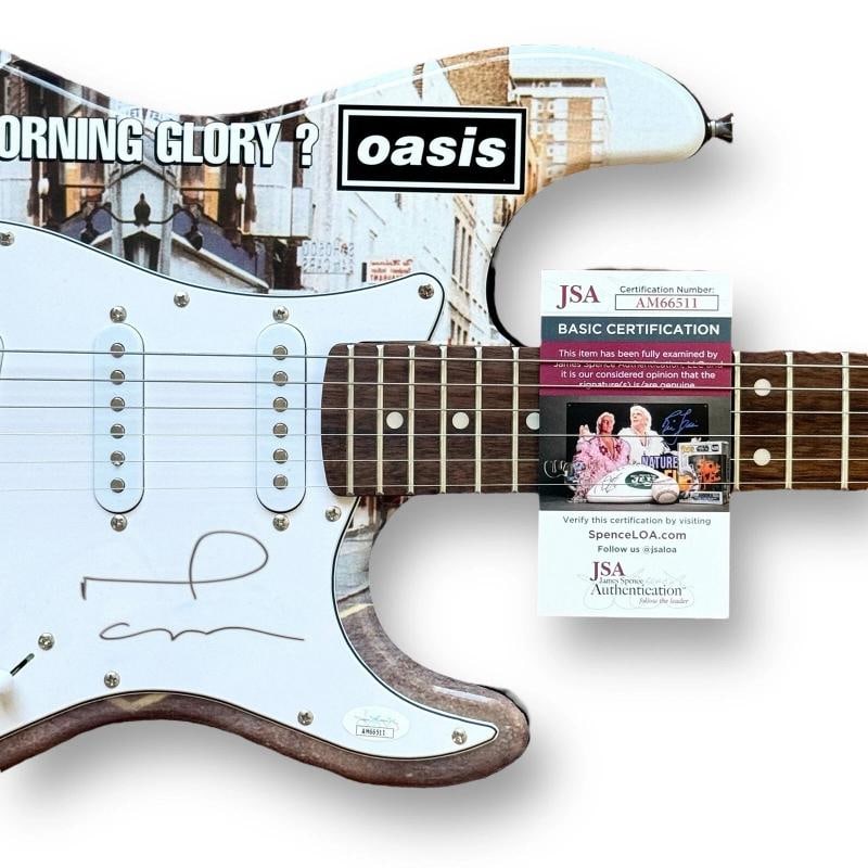 OASIS Signed Guitar Lot (2) Custom JSA COA LIAM NOEL GALLAGHER DEFINITELY MAYBE - 4