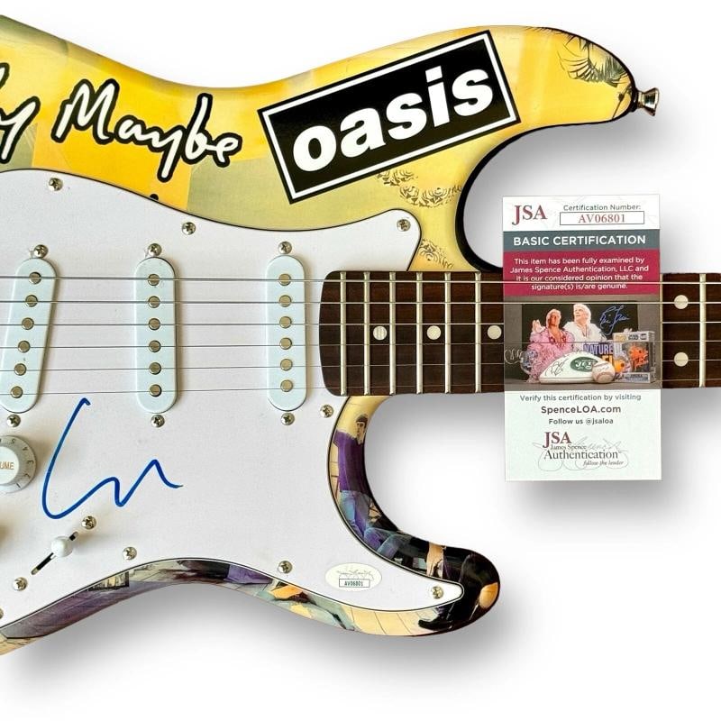 OASIS Signed Guitar Lot (2) Custom JSA COA LIAM NOEL GALLAGHER DEFINITELY MAYBE - 6