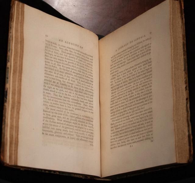 1770 A Journey Into Siberia Ordered by the King 1stED Copper Plates 10" Tall - 10
