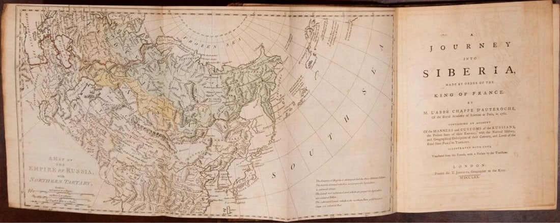 1770 A Journey Into Siberia Ordered by the King 1stED Copper Plates 10" Tall - 5