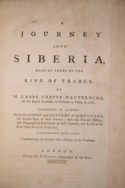 1770 A Journey Into Siberia Ordered by the King 1stED Copper Plates 10" Tall - 6