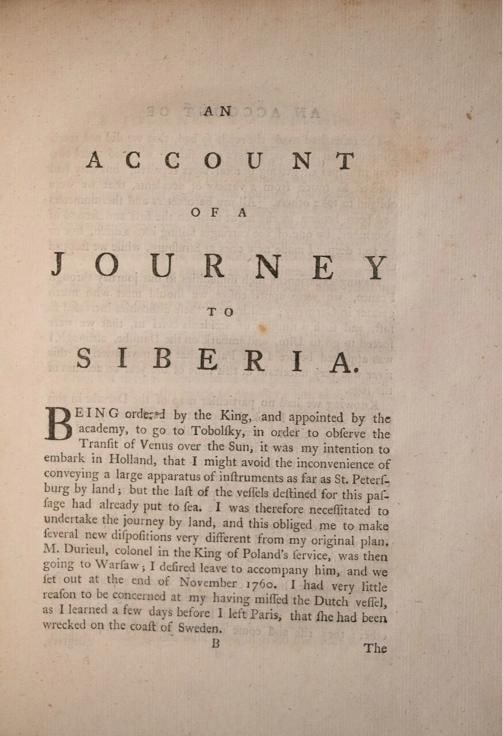 1770 A Journey Into Siberia Ordered by the King 1stED Copper Plates 10" Tall - 7