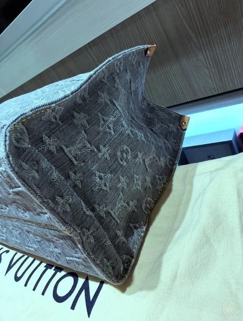 Louis Vuitton OnTheGo MM Monogram Denim Washed Gray Tote - 5