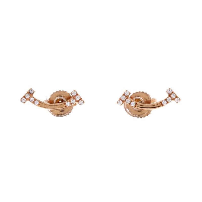 Tiffany & Co. T Smile Stud Earrings 18K Rose Gold and Diamonds: Condition: Pre-owned - Good,Brand: Tiffany & Co.,Main Stone: Diamond,Metal: 18K Rose Gold,Metal Purity: 18K,Style: Stud,Type: Earrings,Color: Rose Gold,Material: Unknown Condition: Pristine. Faint wea