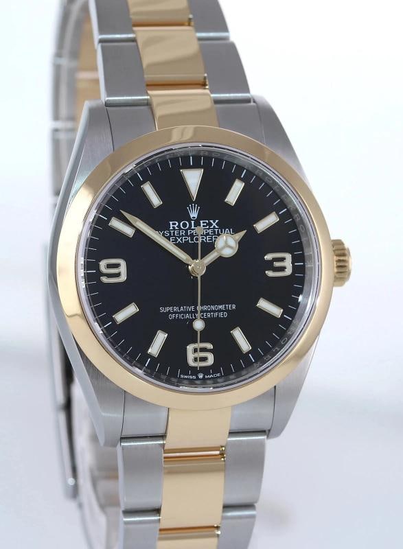 2023 MINT Rolex 124273 Explorer 1 Black Steel Two Tone Yellow Gold 36mm Watch - 3