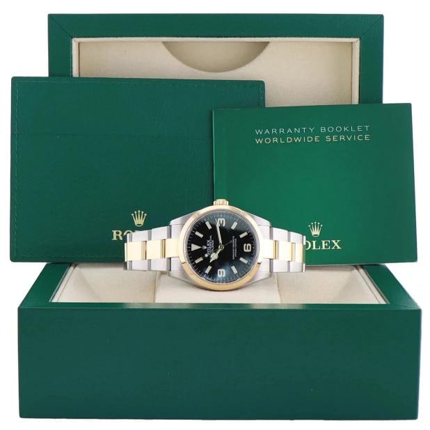 2023 MINT Rolex 124273 Explorer 1 Black Steel Two Tone Yellow Gold 36mm Watch - 4
