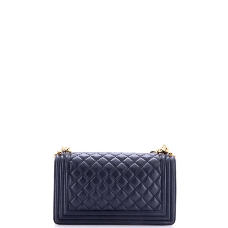 Chanel Logo Top Handle Boy Flap Bag Quilted Calfskin Old Medium - 3