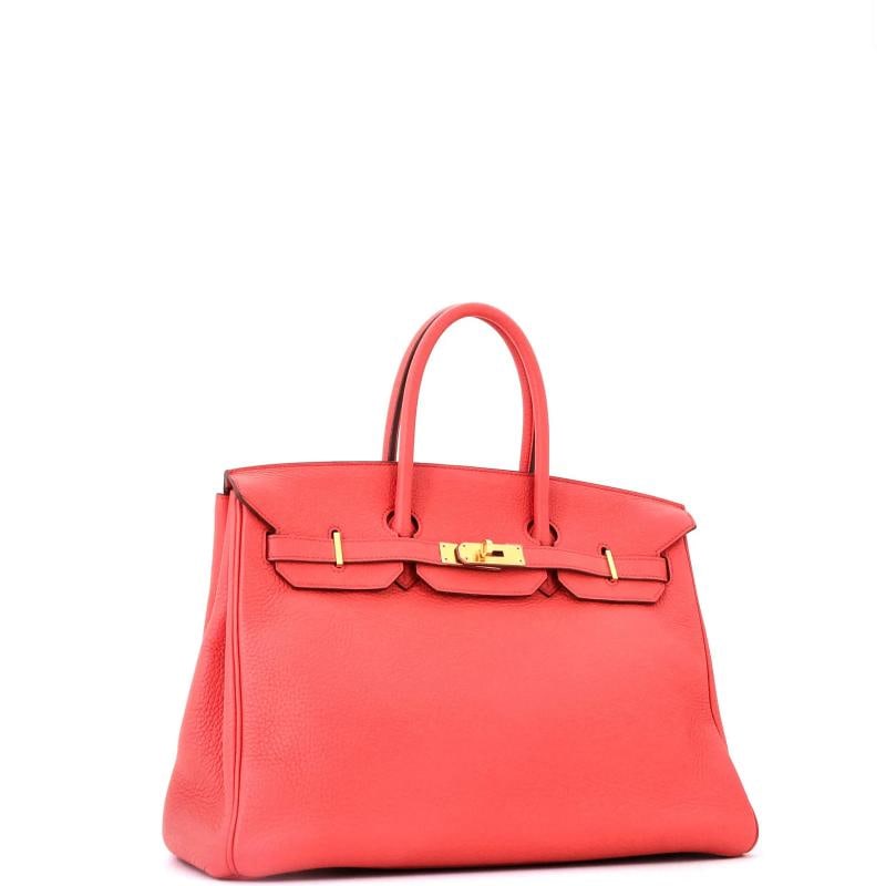 Hermes Birkin Handbag Pink Clemence with Gold Hardware 35 - 2