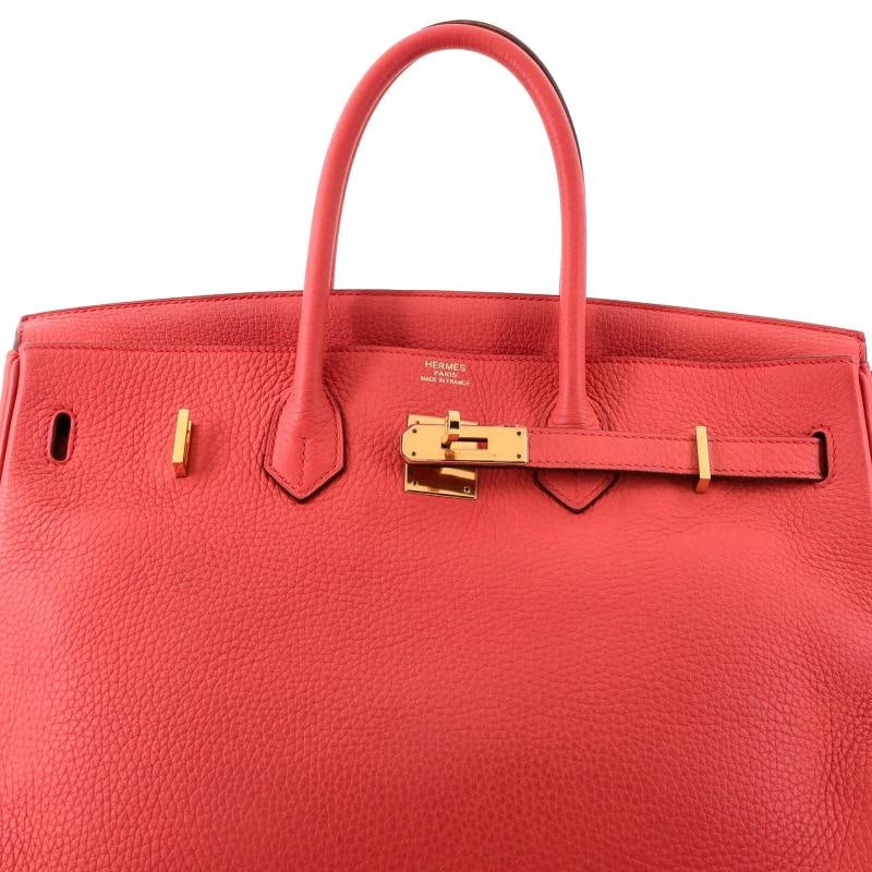 Hermes Birkin Handbag Pink Clemence with Gold Hardware 35 - 5