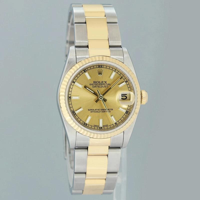2003 PAPERS MINT Ladies Rolex 78273 Two Tone 31mm Champagne Stick Oyster Watch - 3