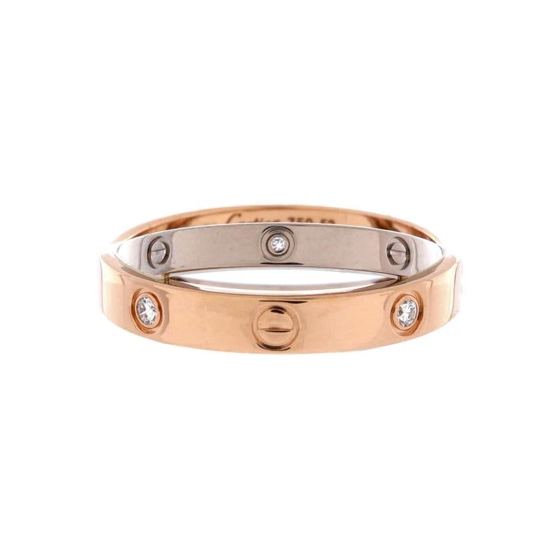 Cartier Love 6 Diamonds Double Ring 18K Rose Gold and 18K White Gold (1 of 3)
