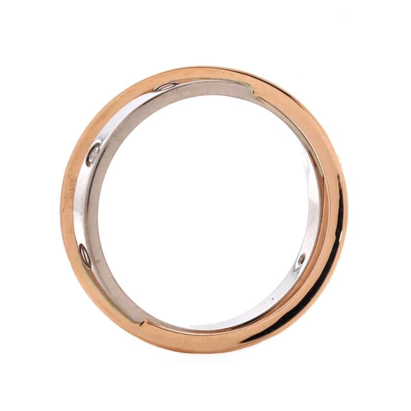 Cartier Love 6 Diamonds Double Ring 18K Rose Gold and 18K White Gold - 2