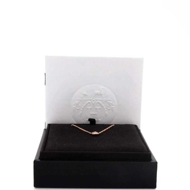 Hermes Clou d'H Pendant Necklace 18K Rose Gold with Diamonds Small - 2