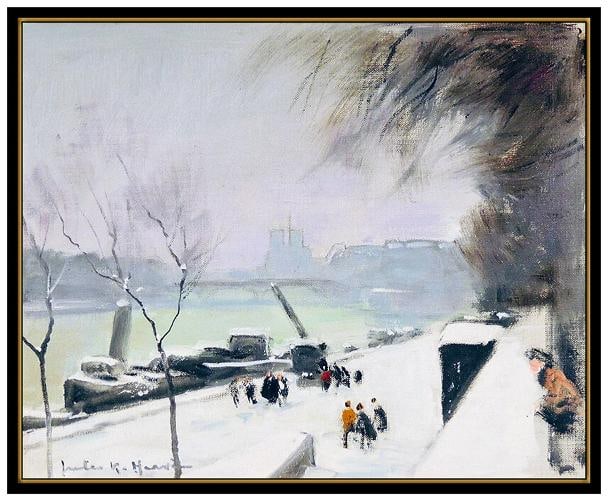 Jules R Herve Signed Original Oil Painting On Canvas Framed - 2