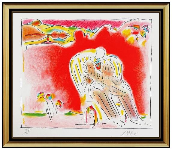 Peter Max Signed Vintage Color Silkscreen~ Edition Of /165: measuring approximately 21.5" x 25", (archival matted to 20.5" x 23.5") and 30" x 33". Artist: Peter Max,Edition Size: 165,Signed: Yes,Date of Creation: 1970-1989,Material: Silkscreen,Certificate of A