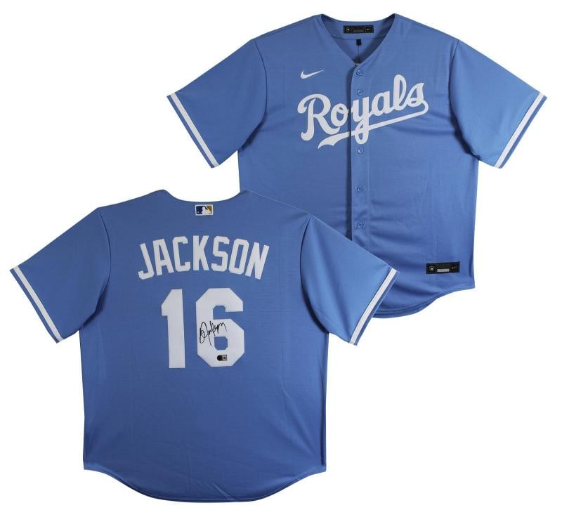 Royals Bo Jackson Authentic Signed Blue Nike Jersey Autographed BAS Witnessed: Player: Bo Jackson,Product: Jersey,Original/Reprint: Original,Autograph Authentication: Beckett,Team: Kansas City Royals,PRODUCT_COA: Beckett,PRODUCT_SIGNED_BY_NAME: Bo