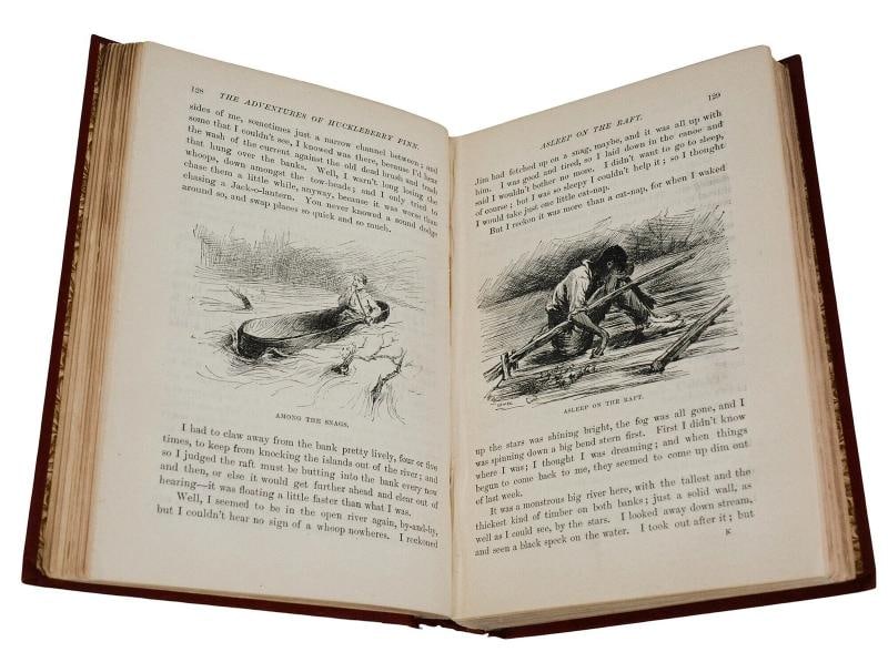 The Adventures of Huckleberry Finn ~ by MARK TWAIN ~First UK Edition ~ 1st 1884 - 8