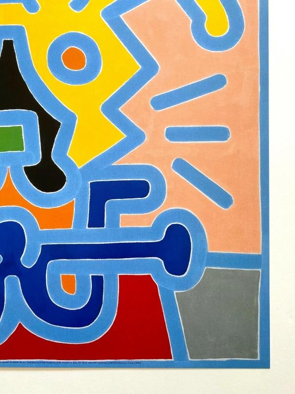 KEITH HARING ESTATE RARE 1999 LITHOGRAPH PRINT POP ART POSTER " UNTITLED " 1988 - 7