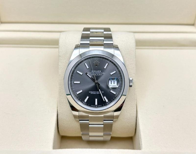 Brand New 2025 Rolex Datejust 41 126300 Slate Rhodium Dial Steel Box Paper - 3