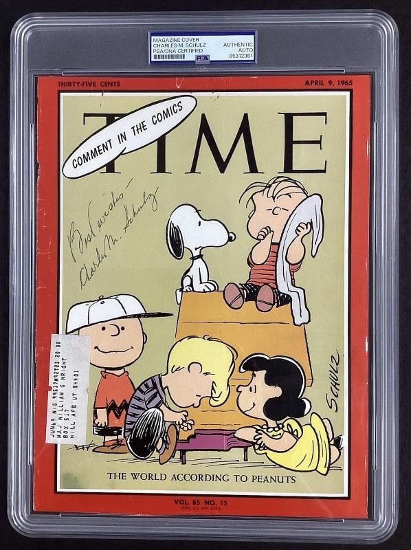 Charles Schultz Signed Time Magazine 4/9/65 Peanuts Cover NICE Autograph PSA/DNA: Condition: Used: An item that has been used previously. See the sellerÃ¢â‚¬â„¢s listing for full details and ... Read moreabout the conditionUsed: An item
