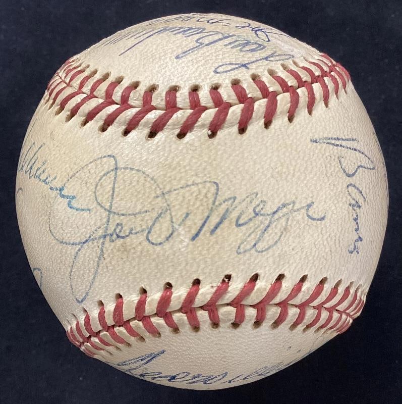 Hall of Famers Signed Baseball JEC Joe DiMaggio Ted Williams +18 Autos HOF JSA - 2