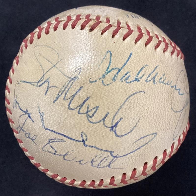 Hall of Famers Signed Baseball JEC Joe DiMaggio Ted Williams +18 Autos HOF JSA - 3
