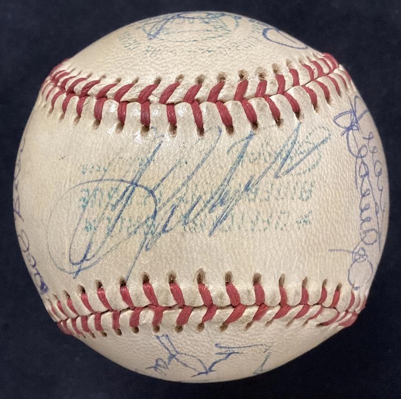 Hall of Famers Signed Baseball JEC Joe DiMaggio Ted Williams +18 Autos HOF JSA - 6