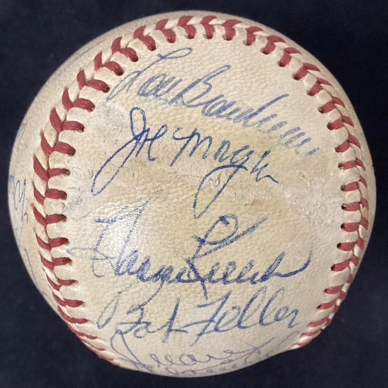 Hall of Famers Signed Baseball JEC Joe DiMaggio Ted Williams +18 Autos HOF JSA - 8