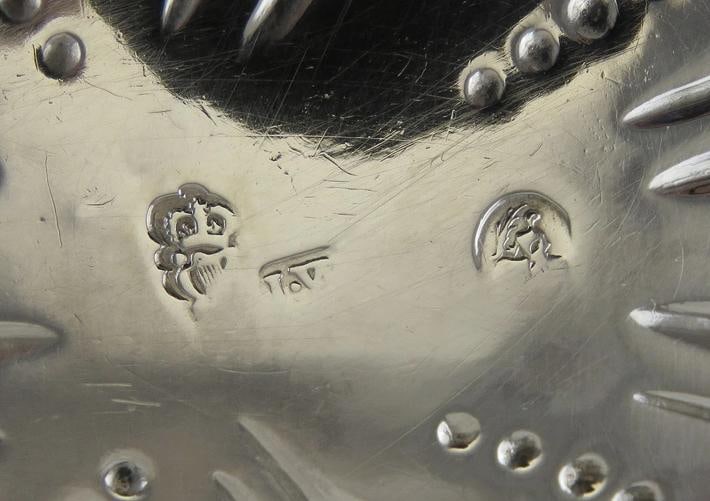 Antique c1760 Irish Sterling Silver Hand Chased Gravy/Sauce Boat 9" - 6