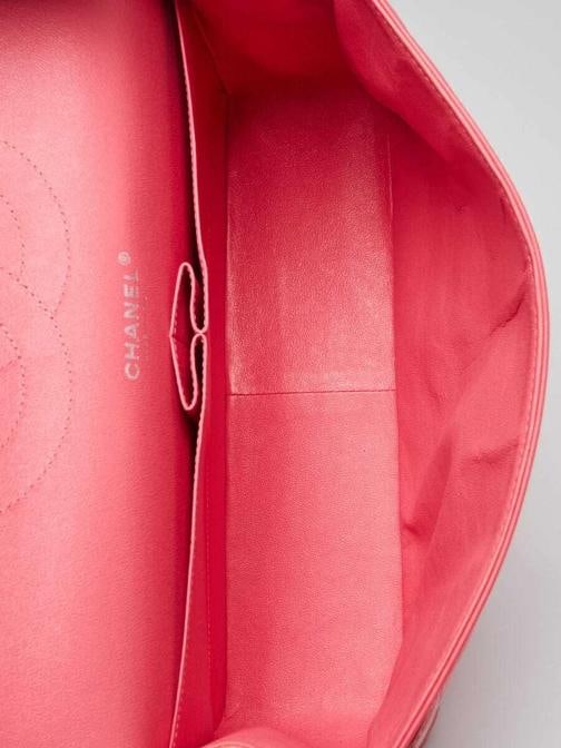 Chanel Pink Quilted Patent Leather Classic Jumbo Double Flap Bag - 11