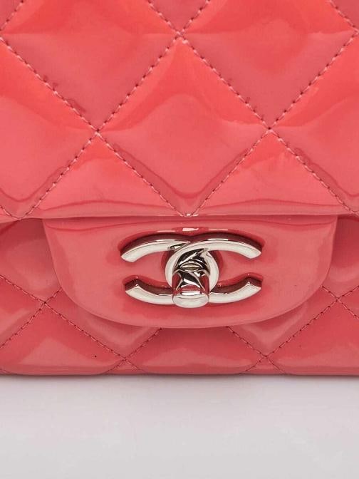 Chanel Pink Quilted Patent Leather Classic Jumbo Double Flap Bag - 5