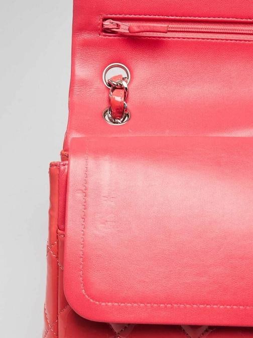 Chanel Pink Quilted Patent Leather Classic Jumbo Double Flap Bag - 9