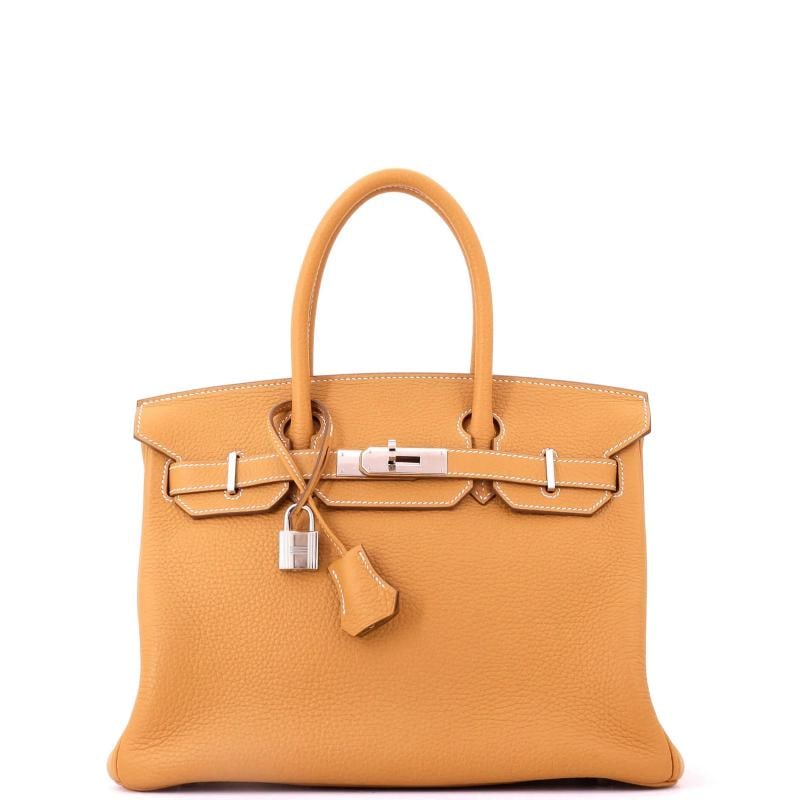 Hermes Birkin Handbag Brown Clemence with Palladium Hardware 30 (1 of 8)