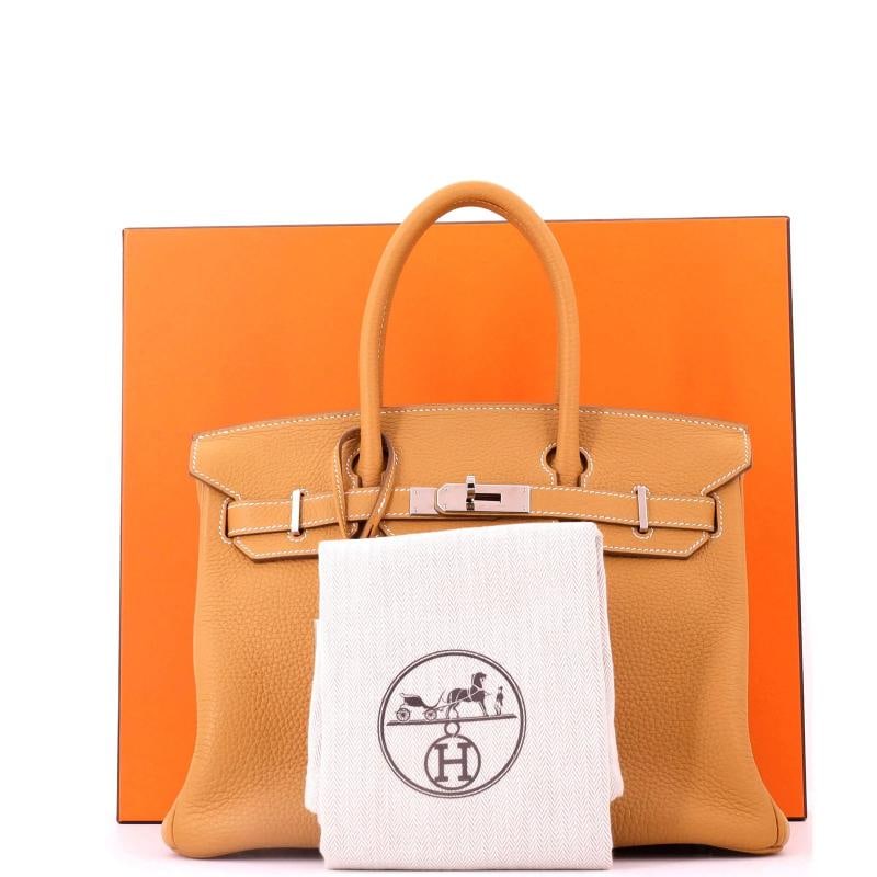 Hermes Birkin Handbag Brown Clemence with Palladium Hardware 30 - 2