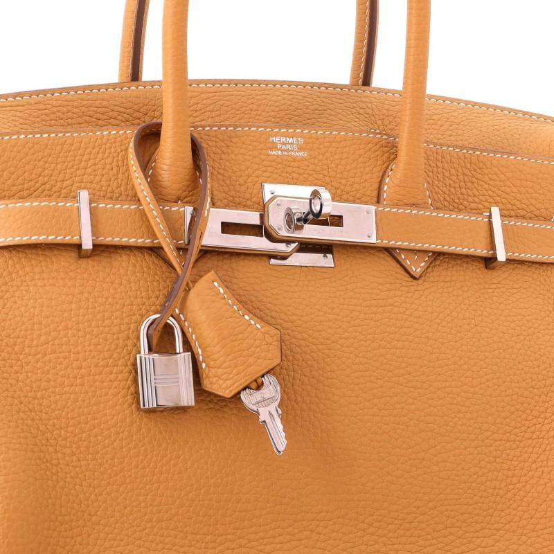 Hermes Birkin Handbag Brown Clemence with Palladium Hardware 30 - 6