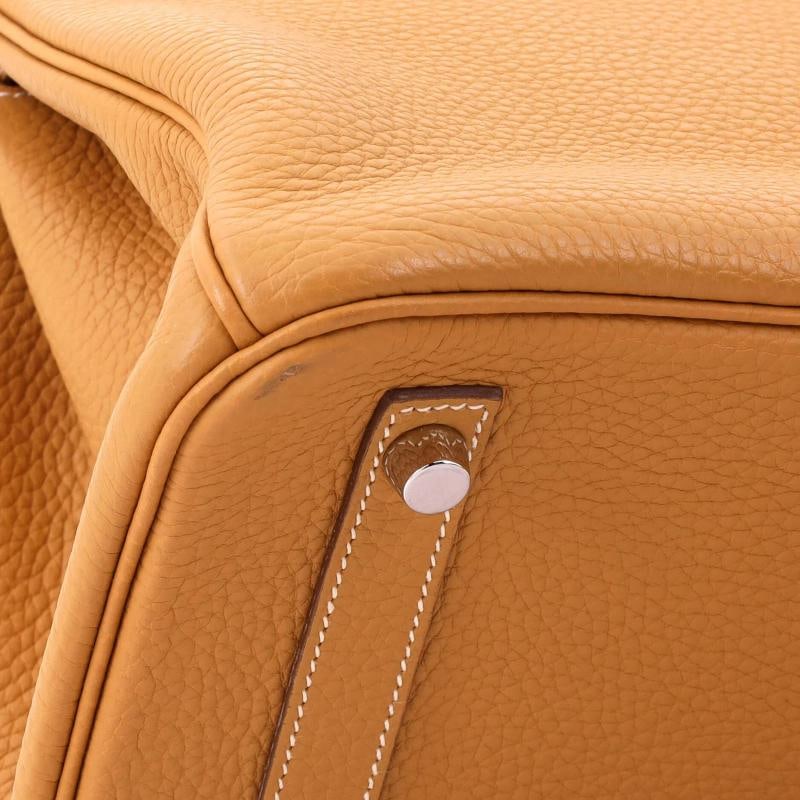 Hermes Birkin Handbag Brown Clemence with Palladium Hardware 30 - 7