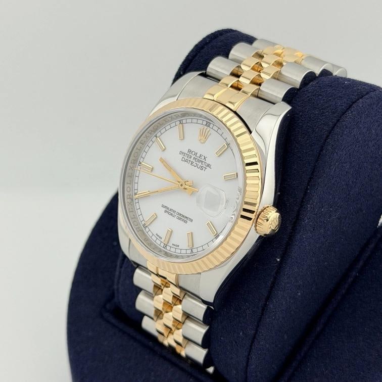 Rolex Datejust 116233 36mm White Dial 18k Yellow Gold Steel Jubilee Box - 6