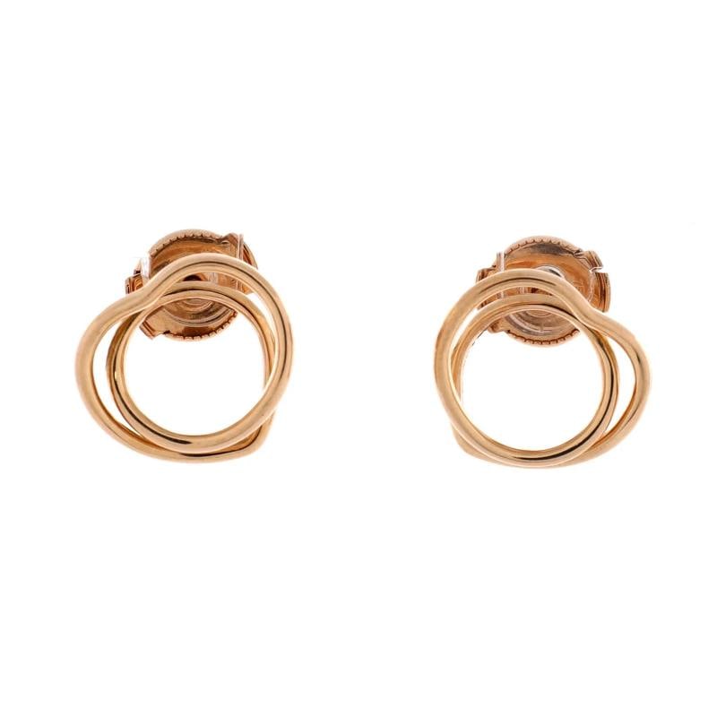 Hermes Vertige Coeur Stud Earrings 18K Rose Gold TPM: Measurements: Height/Length: 14.6 ", Width: 13 mm . Condition: Pre-owned - Good,Brand: Hermes,Main Stone: Unknown,Metal: 18K Rose Gold,Metal Purity: 18K,Style: Stud,Type: Earrings,Color: Rose Gold,Mat