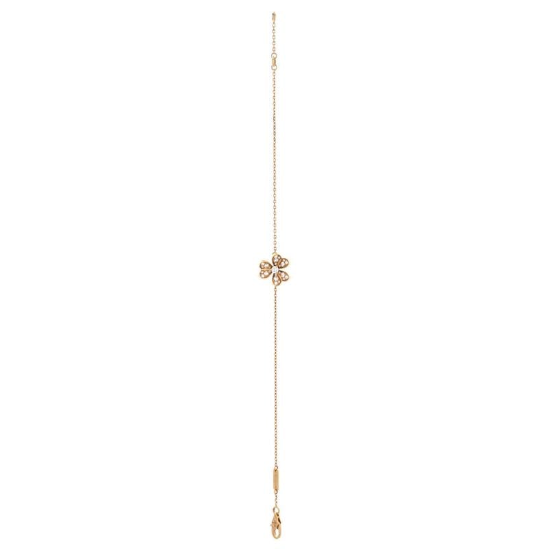 Van Cleef & Arpels Frivole Bracelet 18K Yellow Gold and Pave Diamonds Mini - 3