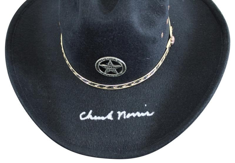 Chuck Norris Walker, Texas Ranger Authentic Signed Black Cowboy Hat JSA Wit - 2