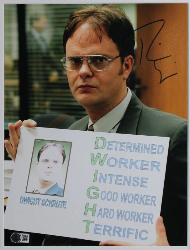 Steve Carell & Rainn Wilson The Office Authentic Signed 11x14 Framed Photo BAS - 3