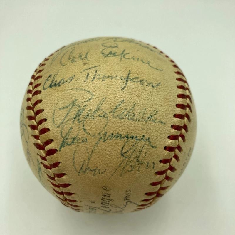 Jackie Robinson Roy Campanella 1956 Brooklyn Dodgers Team Signed Baseball JSA - 3