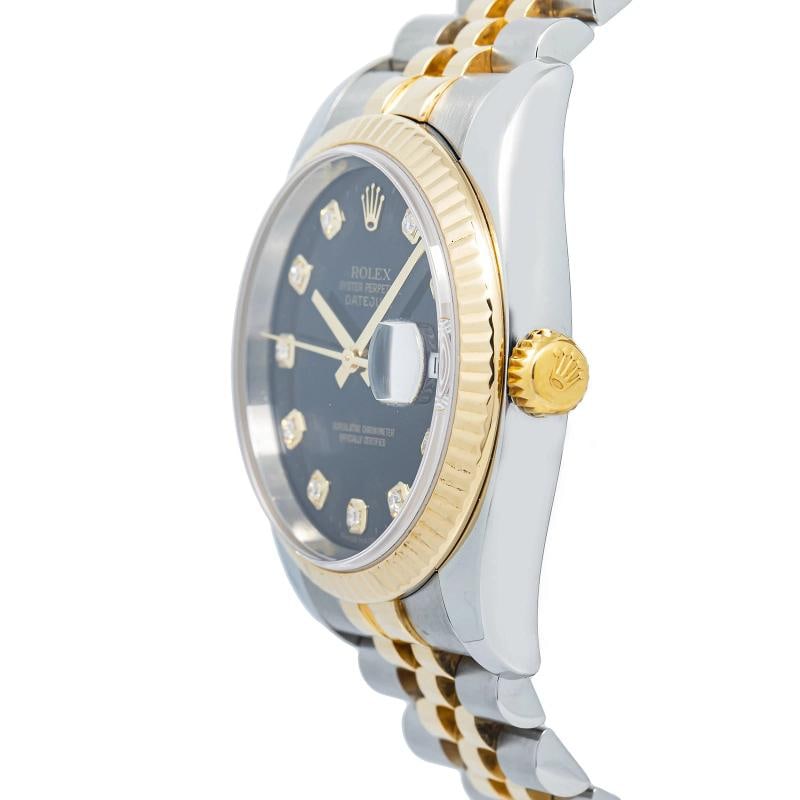 Rolex Datejust 116233 Jubilee Stainless Steel & Yellow Gold Black Diamond 36mm - 3