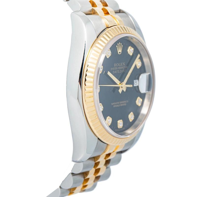 Rolex Datejust 116233 Jubilee Stainless Steel & Yellow Gold Black Diamond 36mm - 4