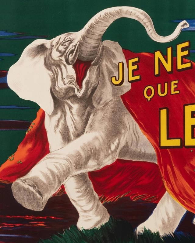 Original Cigarette Poster, Cappiello, Je ne fume que le Nil, Job, Elephant, 1912 - 7