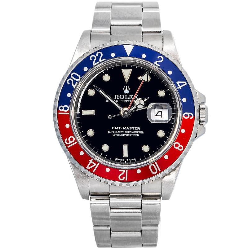 Rolex GMT-Master 16700 Oyster Stainless Steel Black Index 40mm: Case Size 40mm Wrist Fit 7 inches Box No Papers No Condition Ã¢â‚¬â€ Good Full Specifications SKU Rolex#3872 Brand Rolex Model GMT-Master Reference 16700